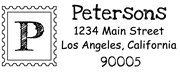 Postage Stamp Letter P Monogram Stamp Sample